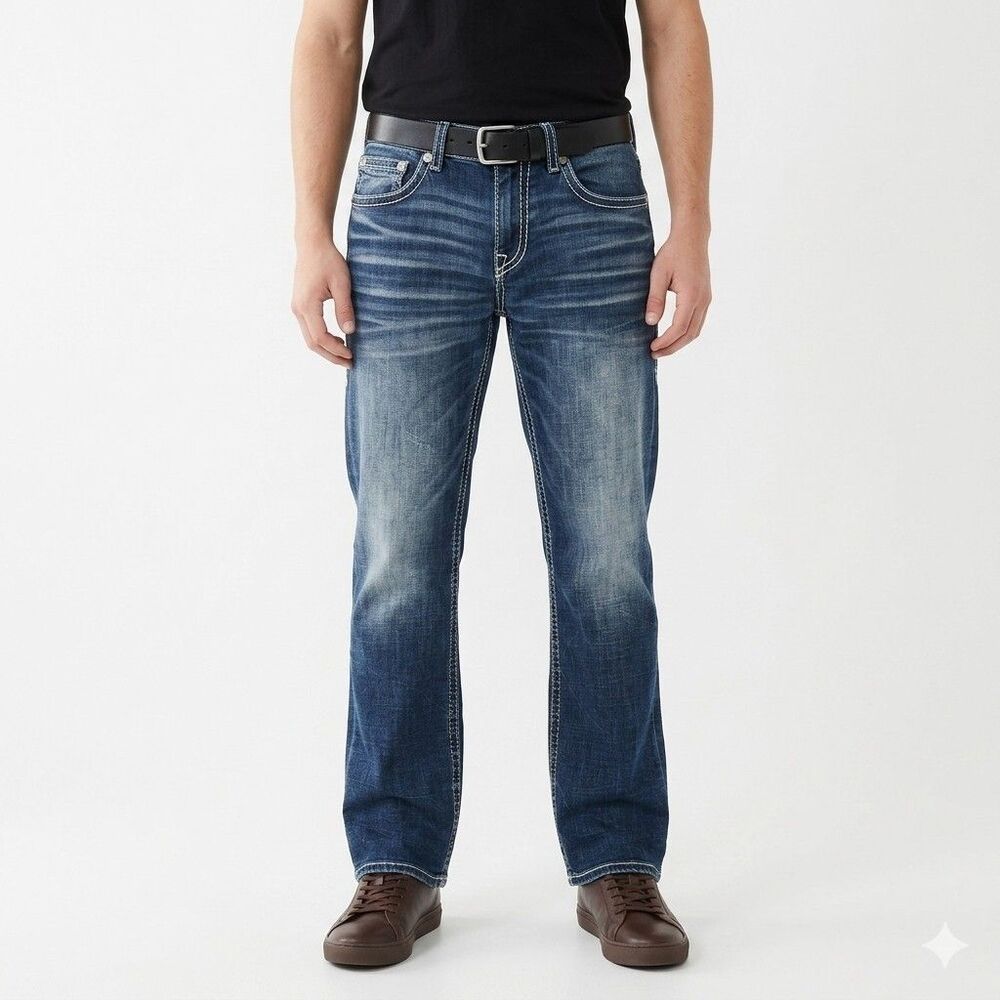 BKE Derek Blue Jeans Men's 32x32 Bootcut Dark Washed Denim
